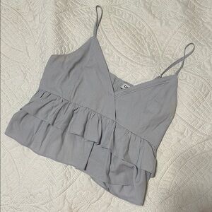 DO+BE Light Gray Ruffle Camisole